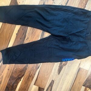 Armani Exchange Black Sweatpants with Blue Detailing
